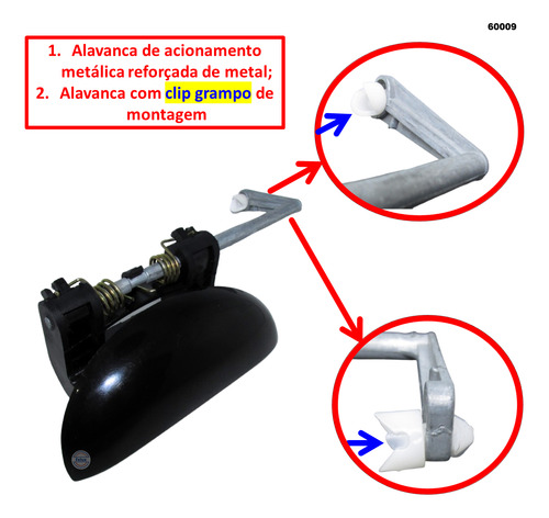 Maçaneta Externa Port Dianteira Esquerda Peugeot 207 Passion