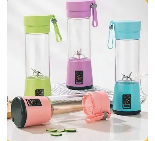 Mini Liquidificador Portátil Recarregável Usb Mixer Academia Cor Rosa
