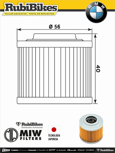 Filtro De Aceite Miw Para Bmw 650 F Y Ktm 350 500 600 B9008.