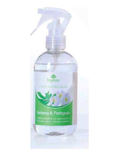 Aromatizante Biogreen Verbena Y Petitgrain 240 Ml + Gatillo