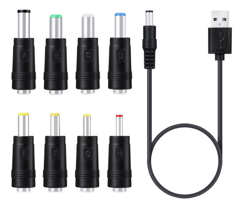 En 1 Puerto Usb De 5 V Para Dc 5,5 X 2,1 Mm, 3,5 Mm, 4,0 Mm,