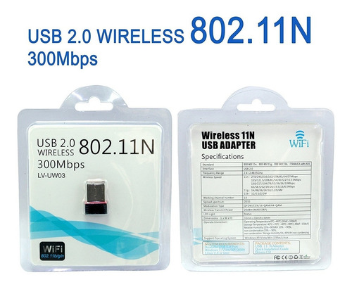 Usb Wifi Adapter 300 Mbps (mini)