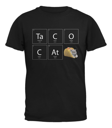 Taco Cat - Camiseta Para Adulto, Color Negro, Talla 2xl