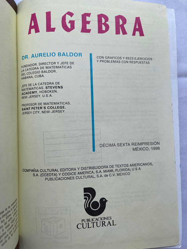 Baldor Algebra, Aritmetica Y Geometría Y Trigonometría (Usado)