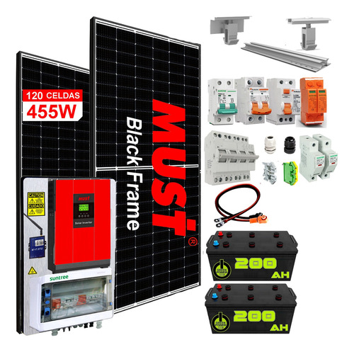 Must Kit Solar Hibrido 4500w/dia Tablero 80a Mh8-5