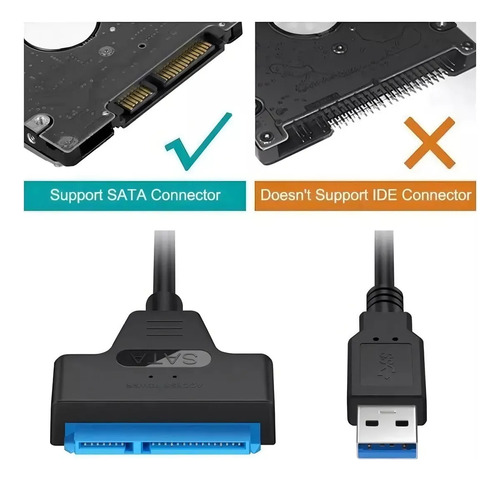 Cabo adaptador de disco rígido Noga USB 3.0 para Sata2.5 HDD - conector SATA - dock SATA - cabo SATA - cabo USB SATA - cabo USB - cabo SATA