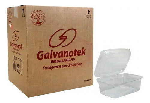 Embalagem Ga 88 Retangular Cristal C/100un- Galvanotek 250ml Cor Transparente
