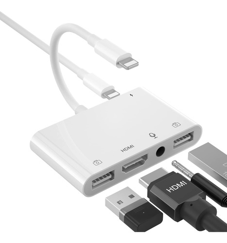 Adaptador Hdmi Para iPhone A Tv, Adaptador De Microfono De I