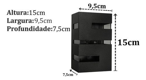 9 Arandela Preta Massuia Externa E Interna 127/220V