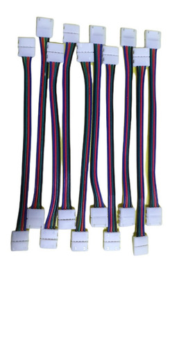 10 Conector Presion Y Cable Ambos Lados Rgb 4 Pines Led @ti