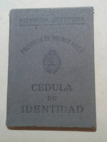 Antigua Cedula De Identidad De 1917