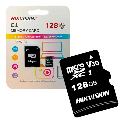 Tarjeta De Memoria Micro Sd Hikvision De 128 Gb C1 Pcreg 