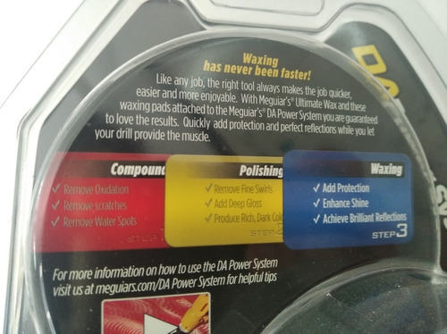 Kit Adaptador Pulidora Taladro 3/8 1/2 G3500 Meguiars + Pads