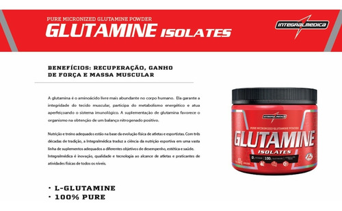 Glutamina Isolates 150g Integralmédica 100% Pure - Original
