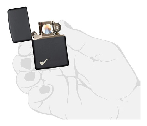 Imagem 4 de 5 de Isqueiro Zippo Para Cachimbo 218pl Pipe Black Matte Original