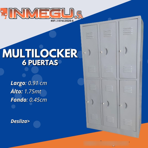 Multilocker De 6 Puertas Con Porta Candado 