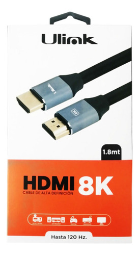 Cable Hdmi V2.1 Ulink 1.80 Metros Ul-prohdmi8k