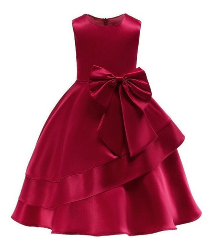 Vestido De Princesa Bowknot De Dama De Honor Para Niña