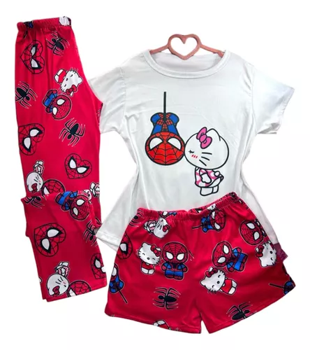 Pijama Spiderman One Piece Pijama Cómodo y Suave para Mujer