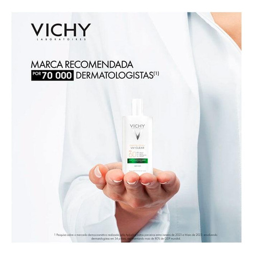 Protetor Vichy Uv-clear Antioleosidade Fps60 Sem Cor 40g