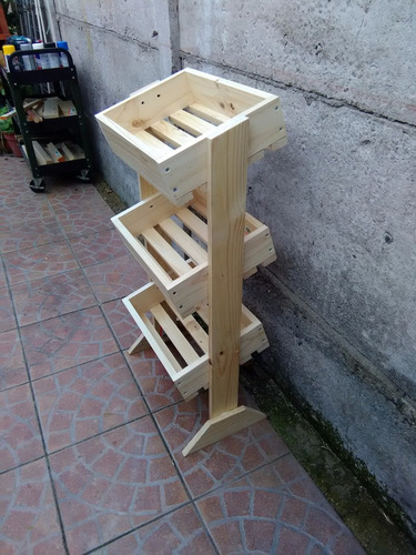 Verdulera / Frutera De 3 Niveles De Madera
