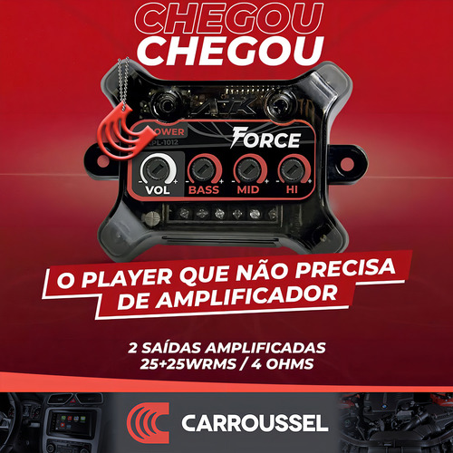 Player Amplificado Force Ajk C/fonte Bluetooth Som Caixa Bob