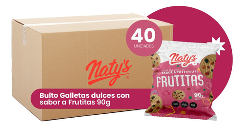 Galletas Naty´s Frutitas Con Sabor Tutti Fruti  90gr X40 Und