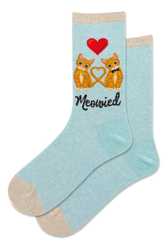 Hotsox Womens Meowied Crew Sock 1 Par Por Paquete, Mint Heat