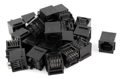Uxcell® 25 Piezas Negro Rj45 8p8c Conector Modular De Red La