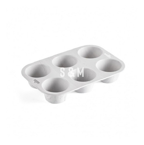 Molde Para Muffins Cupcakes X6 Silicona Símil Mármol