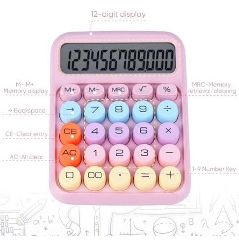 Calculadora De Empuje Mecánico Con Pantalla Lcd Amplia