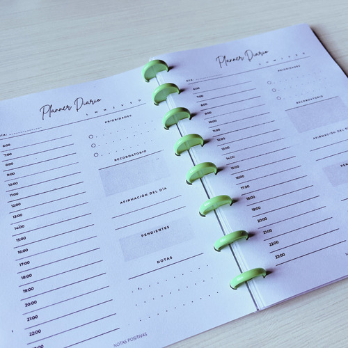Repuesto Planner Diario | Cuaderno Inteligente | 50 Hojas Blanco Planner Diario 2025
