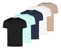 Comprar Pack De 5 Playeras Deportivas Stretch Cuello Redondo Hombre