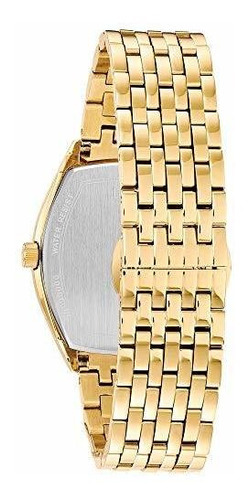 Relógio analógico de quartzo dourado Bulova 97b174 para homens