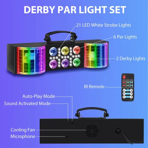 Luces De Dj Rgbw Led Derby Par Con Control Remoto Para Fiest