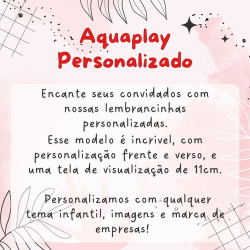 Kit Com 12 Aquaplay Personalizado Lembrancinhas De Festa