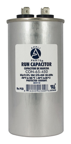 Condensador/ Capacitor De Marcha 65 Mfd 370-450vac Redondo
