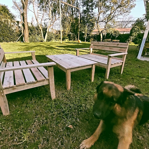 Mesa Y Sillones Pallet Reciclado Nuevo Modelo 2025 Natural