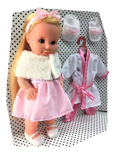 Imagen 6 de 10 de Muneca Lovely Girl C/ Set Ropa 40cm Original Pce 905 Bigshop