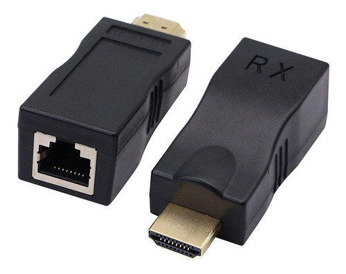 Imagem 1 de 5 de Conversor Hdmi Para Rj45 Cabo Rede Unico Adaptador 30 Metros