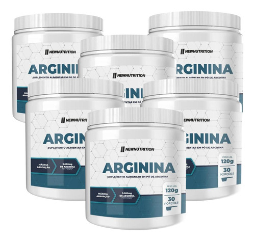 Arginina Com Cálcio E Fósforo 120g New Nutrition 6 Unidades