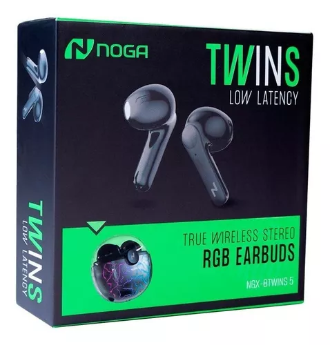 Auriculares Gamer Bluetooth Luz Led Noga Ngx-btwins 3 Color Negro