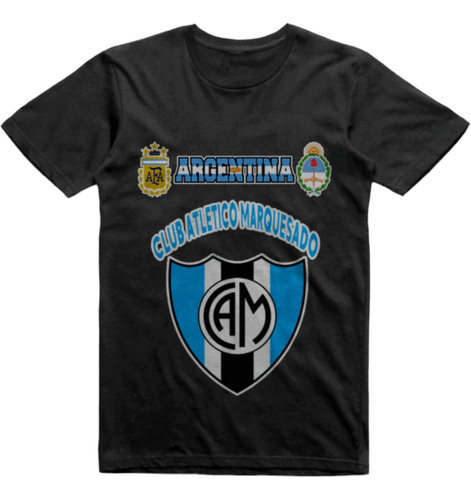 Remera Infantil Negra Club Atletico Marquesado San Juan