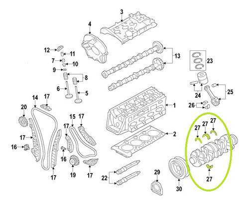 Kit 8 Metales Biela Audi A3 2008 2009 2010 2011 2012 2013