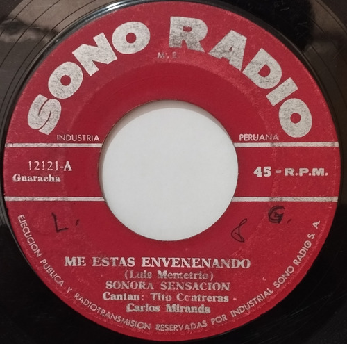 45 Rpm Sonora Sensación - Me Estas Envenenando 1963