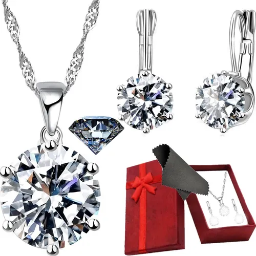 comprar Conjunto Set Plata 925 Gato Animal Collar Aros Cadena Joya