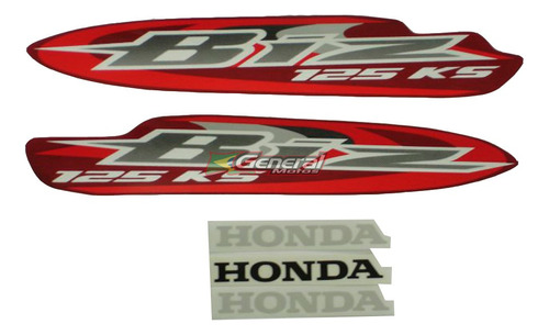 Kit Adesivo Jogo Faixas Moto Honda Biz 125 2008 Ks Vermelha