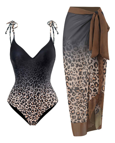 . Bikini Ajustado Con Estampado De Leopardo Para Mujer N