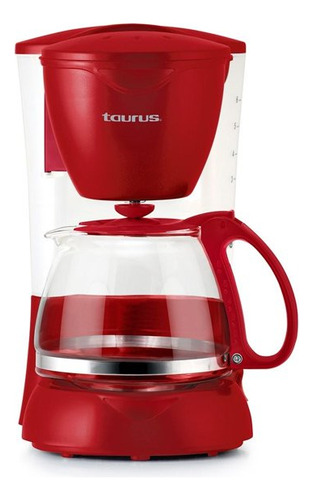 Cafetera Taurus De Goteo Con Filtro Reusable 6 Tazas Roja
