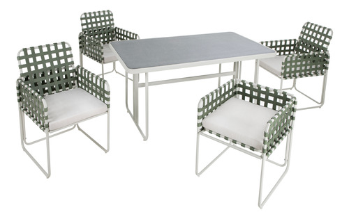 Juego De Comedor Sillas Mesa Para Jardín Rattan Sunset 5 Pzs